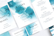 Teal Blue Wedding Set, an Invitation Template by Kolorata Art (Thumbnail 5 of 5)