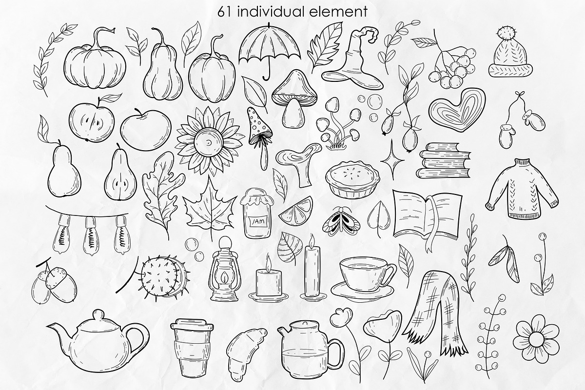 Cozy Autumn Doodles Line Art, an Object Graphic by Dervik Art Store (Photo 3 of 6)