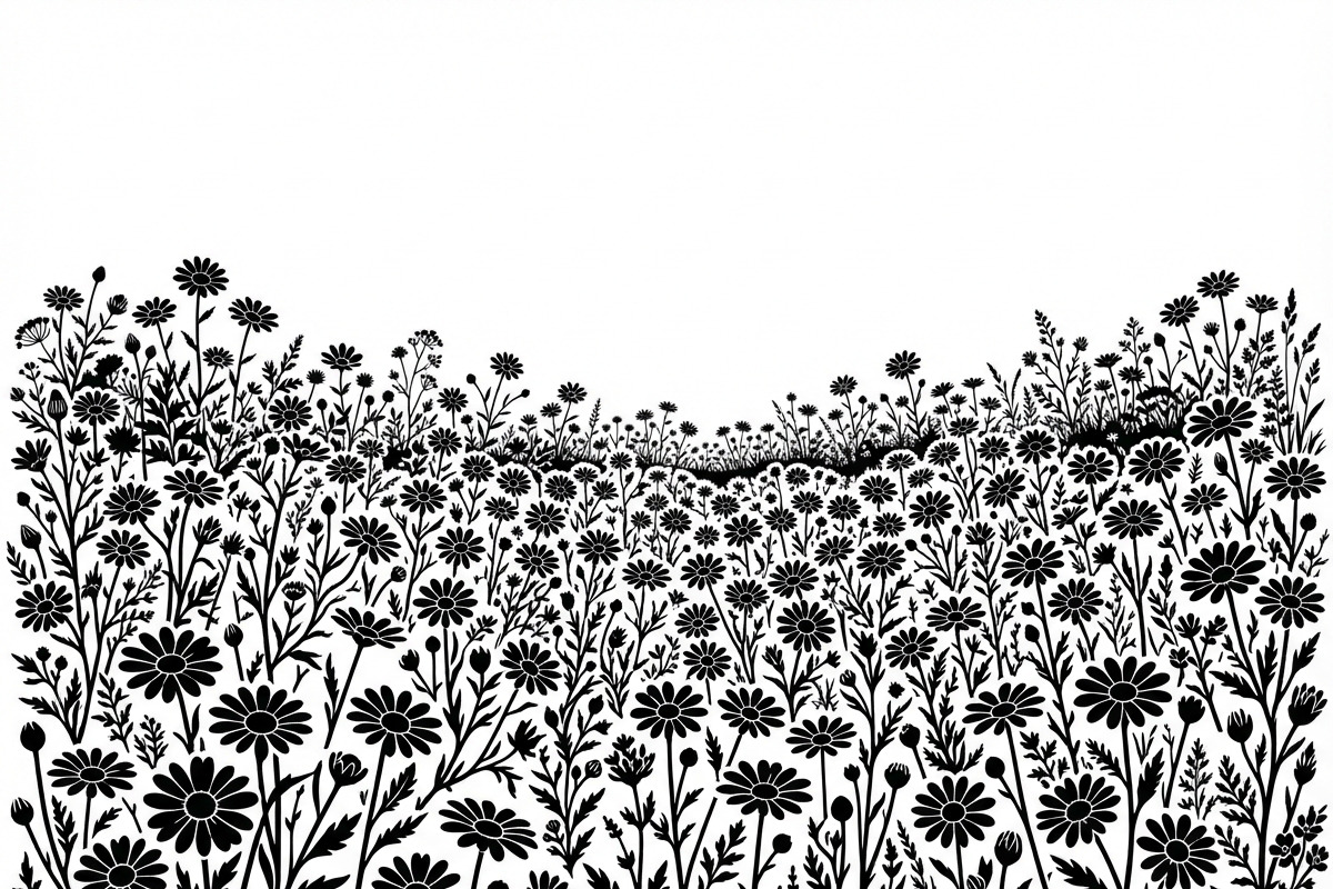 60 Daisy Flower Field Silhouette, a Seasonal Illustration by Amazin_art (Photo 32 of 35)