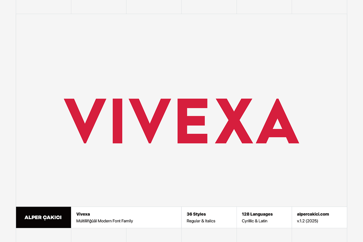 Vivexa Geometric Font Family, a Sans Serif Font by alpercakici (Photo 1 of 9)