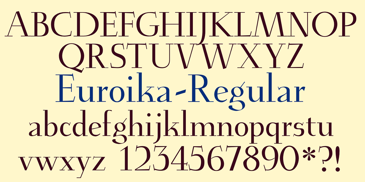 Euroika, a Serif Font by Ingrimayne Type (Photo 7 of 10)