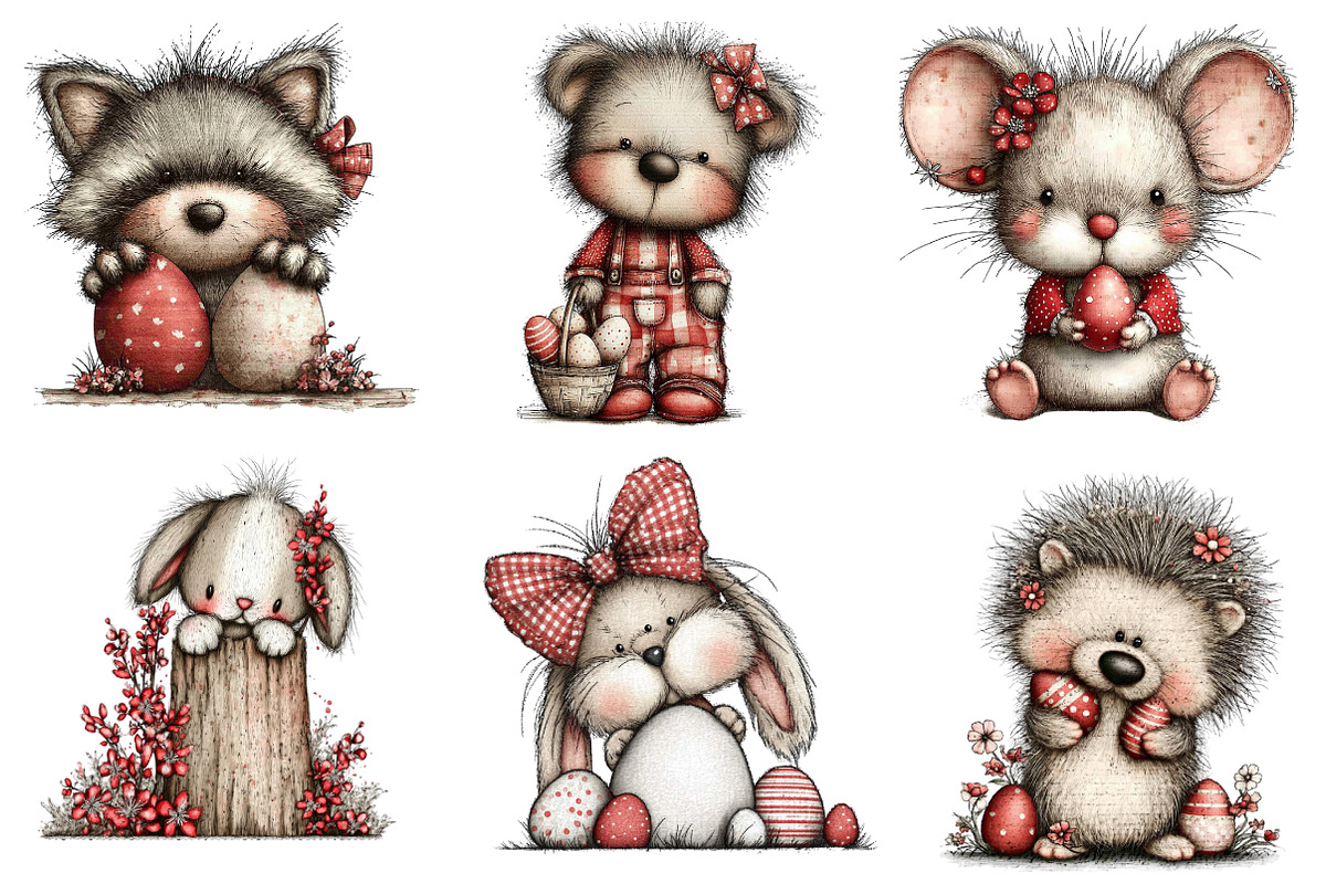 Woodland Easter Animals Clipart, an Illustration by designcity5 (Photo 2 of 5)
