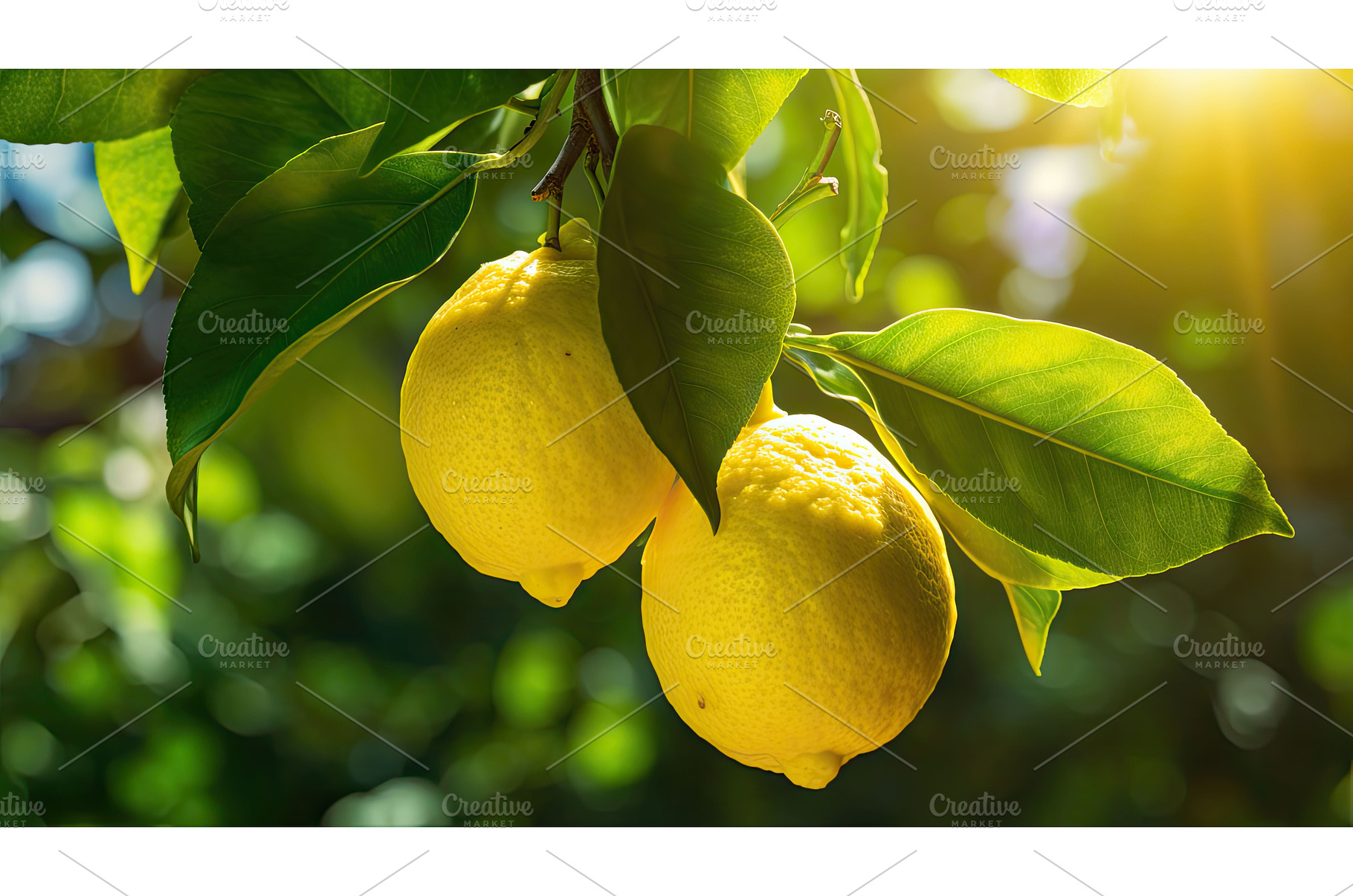tree two lemon yellow ai generated, a Food & Drink Photo by pikepicture