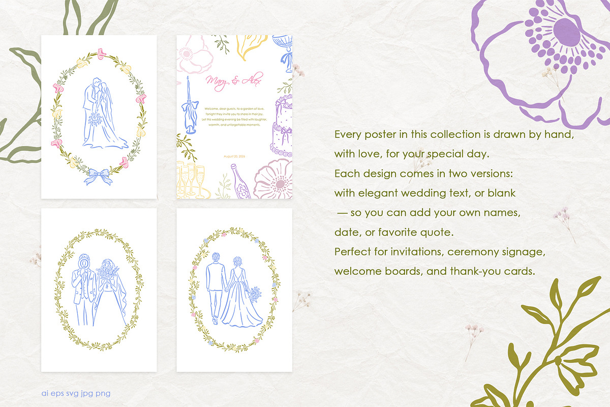 Dopamine Garden Wedding Clipart Pack, a Decorative Illustration by SunnJaneArt (Photo 7 of 20)