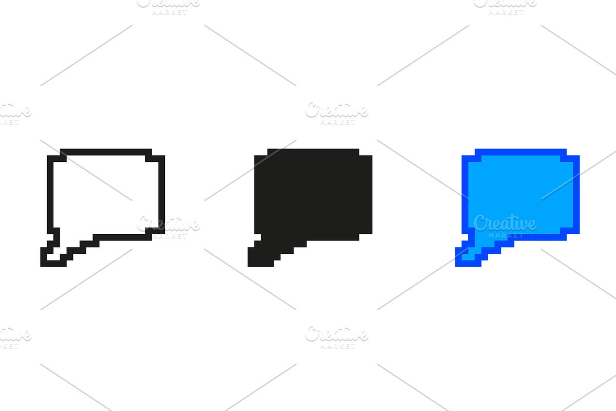 Pixelated Speech Bubble Icons, an Object Illustration by Gentle Studio
