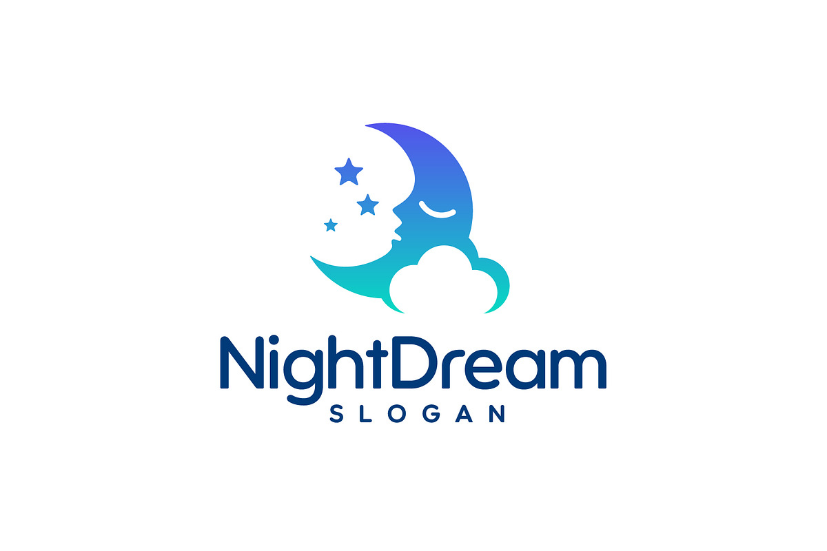 Night Dream Logo – Sleeping Moon, a Branding & Logo Template by brandphant