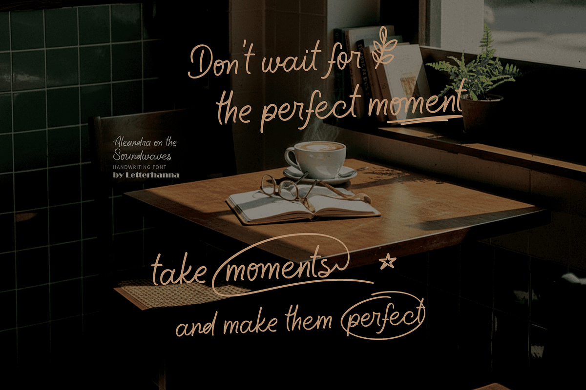 Aleandra on the Soundwaves Font, a Handwritten Font by Letterhanna Studio (Photo 5 of 10)