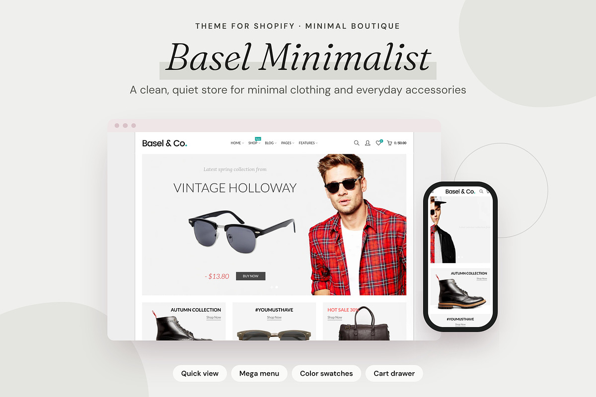Basel Minimalist - Shopify Theme, a Shopify Template by Boost Convert (Photo 1 of 10)