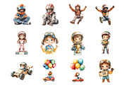 Racing Kids, an Illustration by Design Market (Thumbnail 2 of 3)