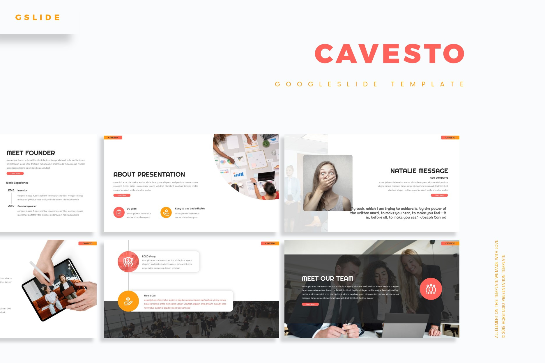 Cavesto - Google Slide Template, a Presentation Template by AQR Studio