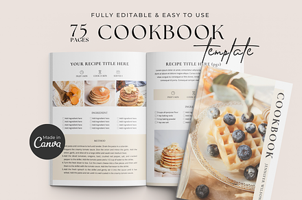 Cook Book Template CANVA, a Magazine Template by ShopRShop