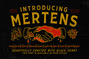 Mertens + Traditional Tattoo Extras, a Serif Font by goodsbyfloyd (Thumbnail 1 of 12)