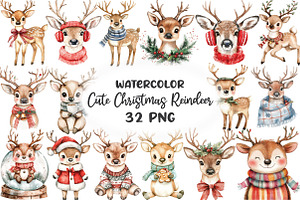 Cute Christmas Reindeer Sublimation, an Illustration by CraftArtStudio