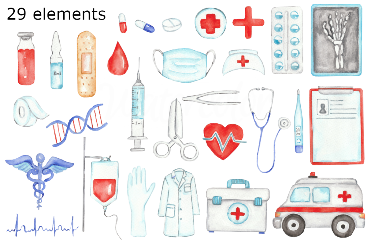 Doctor watercolor clipart, a Background Graphic by GoodFairyClipArt (Photo 2 of 2)