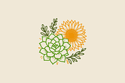 3 Sunflower Garden Illustrations, a Branding & Logo Template by MerdeneDesignStudio (Thumbnail 3 of 3)