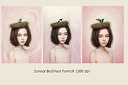 Surreal Bird Nest Portrait, a Person Illustration by StockVerse Creative (Thumbnail 1 of 4)