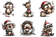 Whimsical Christmas Animals Clipart, an Illustration by DreamArtGraphic (Thumbnail 2 of 4)