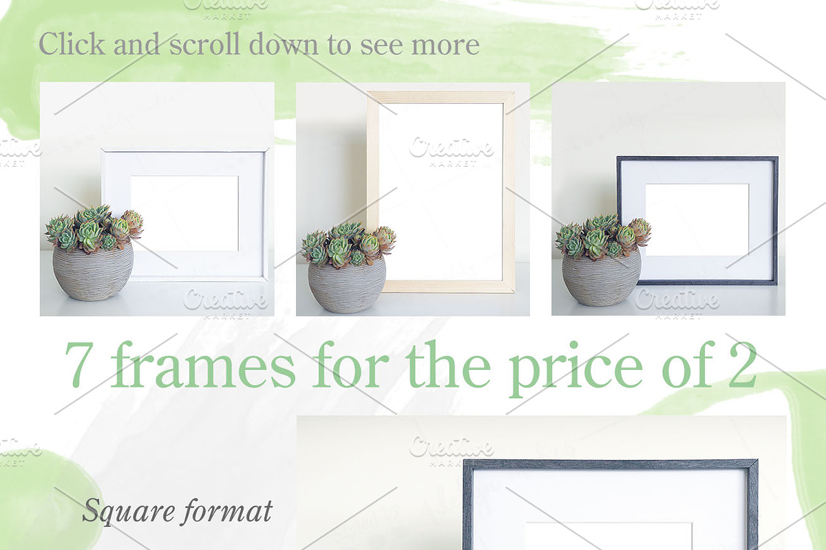 Succulent frame mockup bundle 001, a Print Template by Styled by Adelyn makes (Photo 2 of 2)