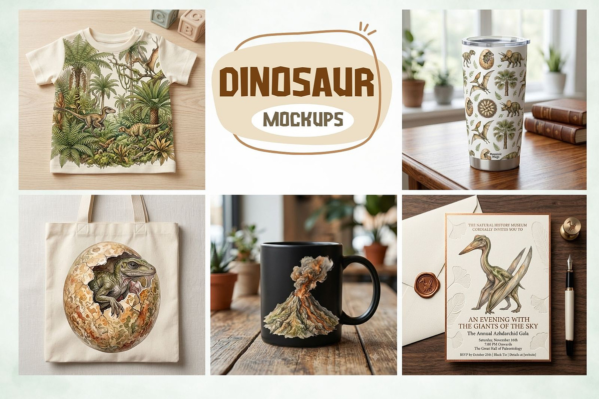 Dinosaur Watercolor Clipart PNG, a Decorative Illustration by Arslan (Photo 4 of 7)