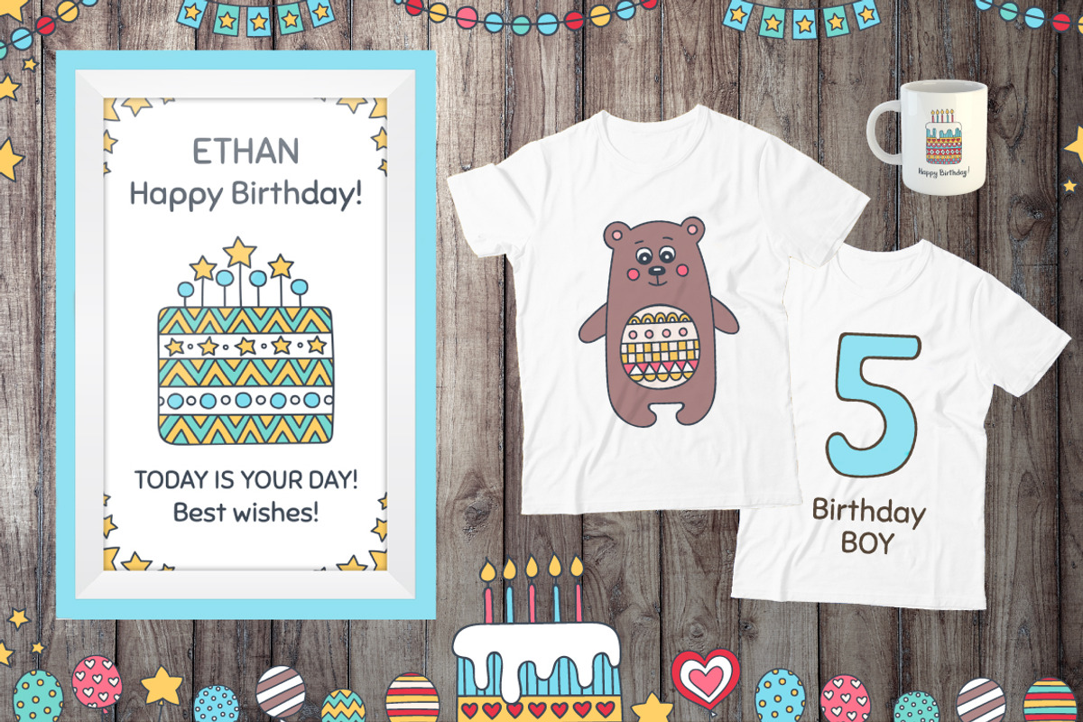 Happy Birthday! Clip Art Set, a Decorative Illustration by Fairy dreams (Photo 7 of 9)