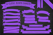 Purple Ribbon Banner Clipart, an Illustration by Amanda Ilkov (Thumbnail 2 of 4)