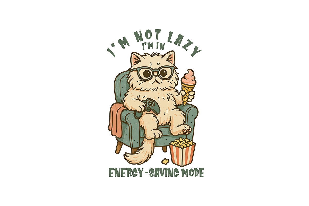 i m not lazy, i m in energy saving, a Graphic by Star Graphic Design