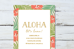 Summer Aloha Invite, an Invitation Template by Pixejoo