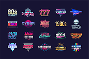Neon Synthwave 80+ Retro Logo Pack, a Graphic by DenysHolovatiuk (Thumbnail 2 of 6)