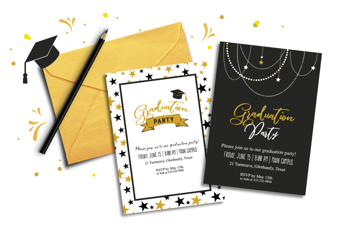Graduation-invitations, card, poster, a Background Graphic by jenny lipets (Photo 2 of 6)