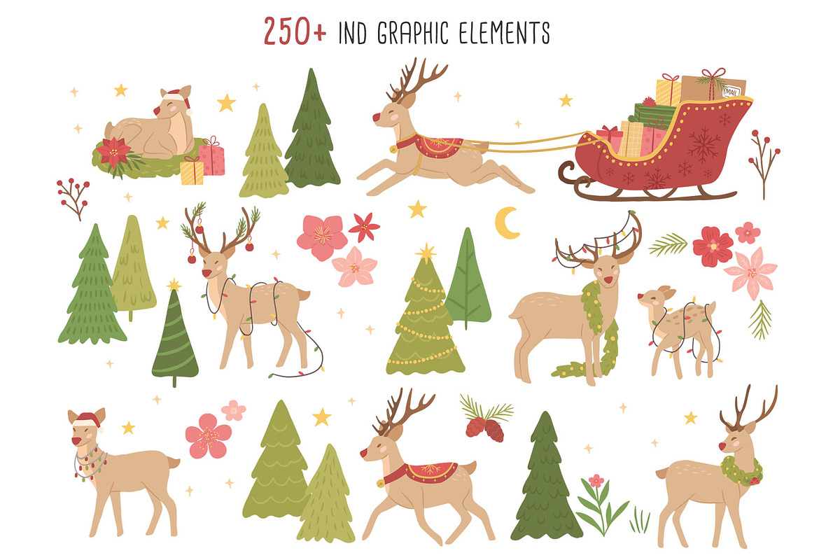 Christmas Animals Illustrations, a Graphic by CreativeChristiana (Photo 4 of 8)