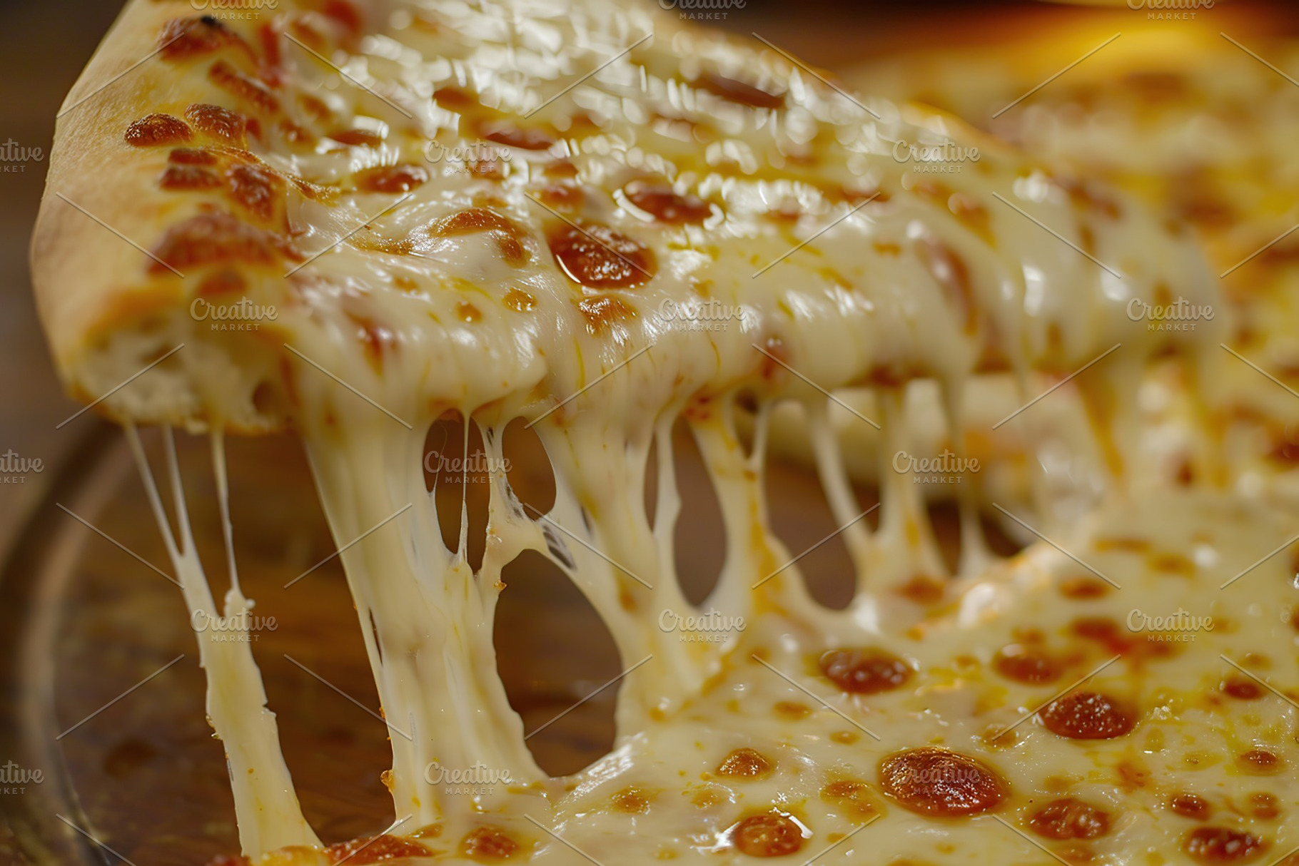 Pizza slice with melting cheese, a Food & Drink Photo by AlyaAnd