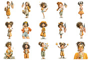 Whimsical 4th Of July Girl Clipart, an Illustration by OK Design (Thumbnail 3 of 6)