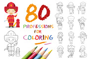 80x Professions for Coloring, an Education Illustration by asantosg (Thumbnail 1 of 17)