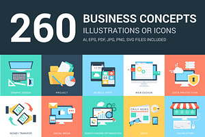 260 Business Concept Illustrations