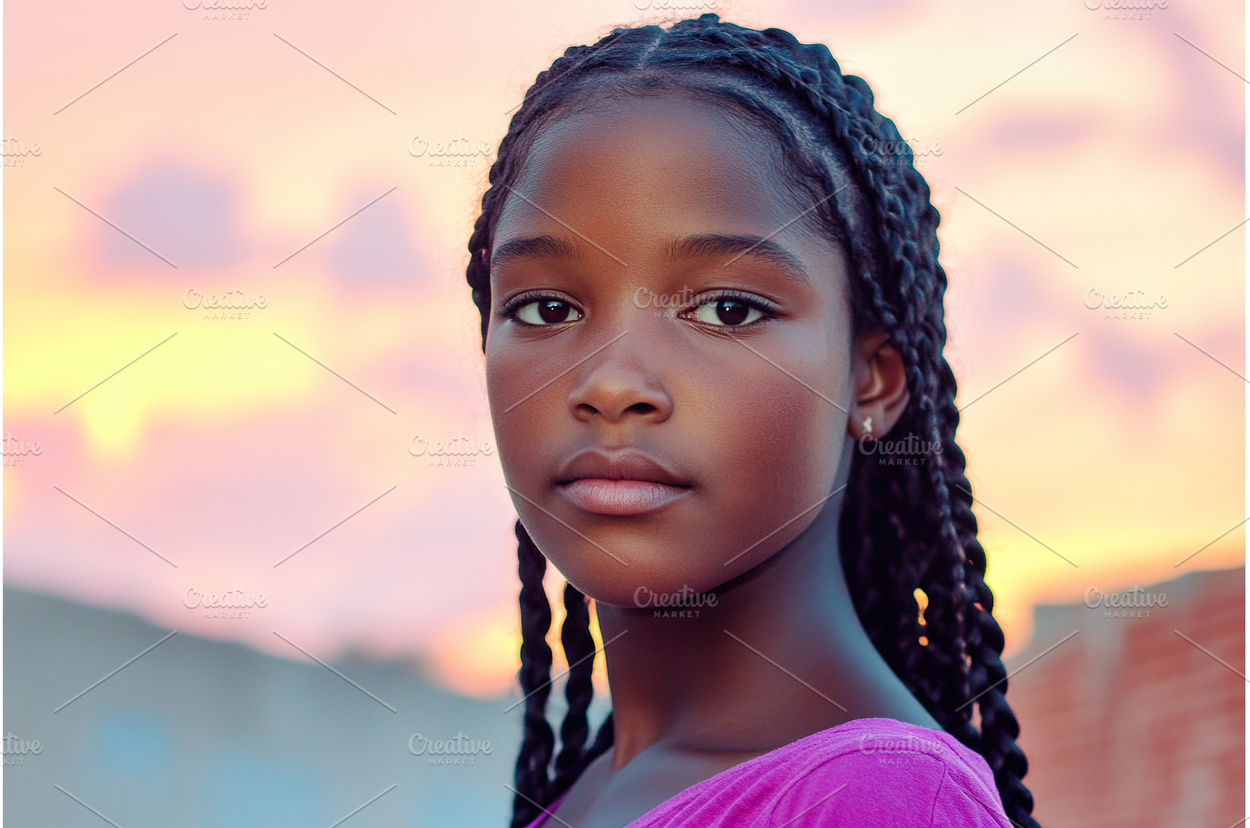 African Girl Portrait with Braids, a Person Photo by Lermont51