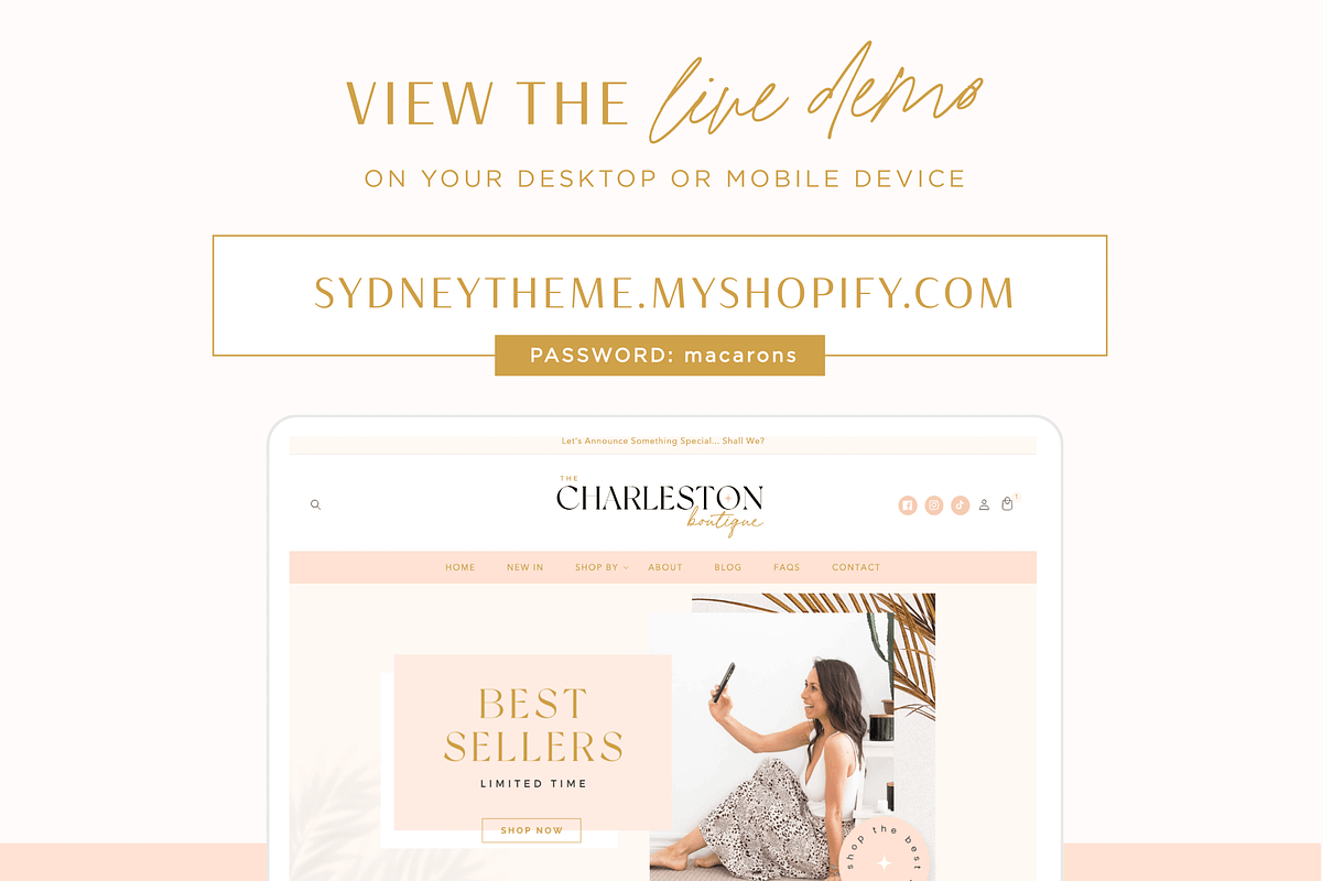 Shopify Theme Pink Fashion Boutique, a Shopify Template by Macarons and Mimosas (Photo 8 of 10)