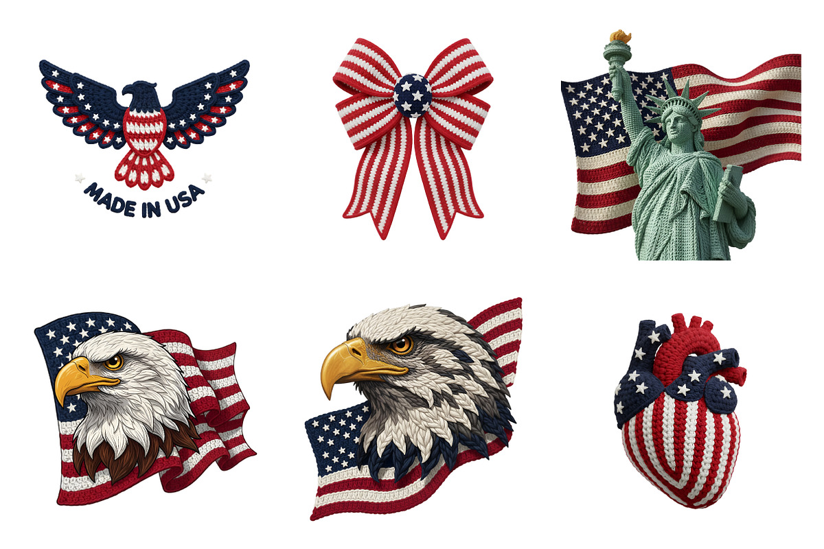4th of July Latch Hook PNG Bundle, an Illustration by SinaCreation (Photo 2 of 11)