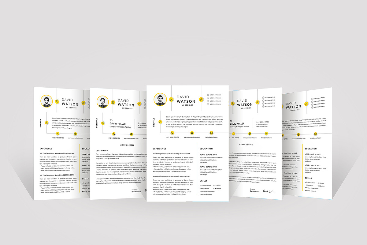 cv resume word and canva template, a Resume Template by mijli (Photo 7 of 10)