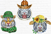 Cute watercolor tigers. Part 7, an Animal Illustration by Watercolor fantasy (Thumbnail 4 of 4)