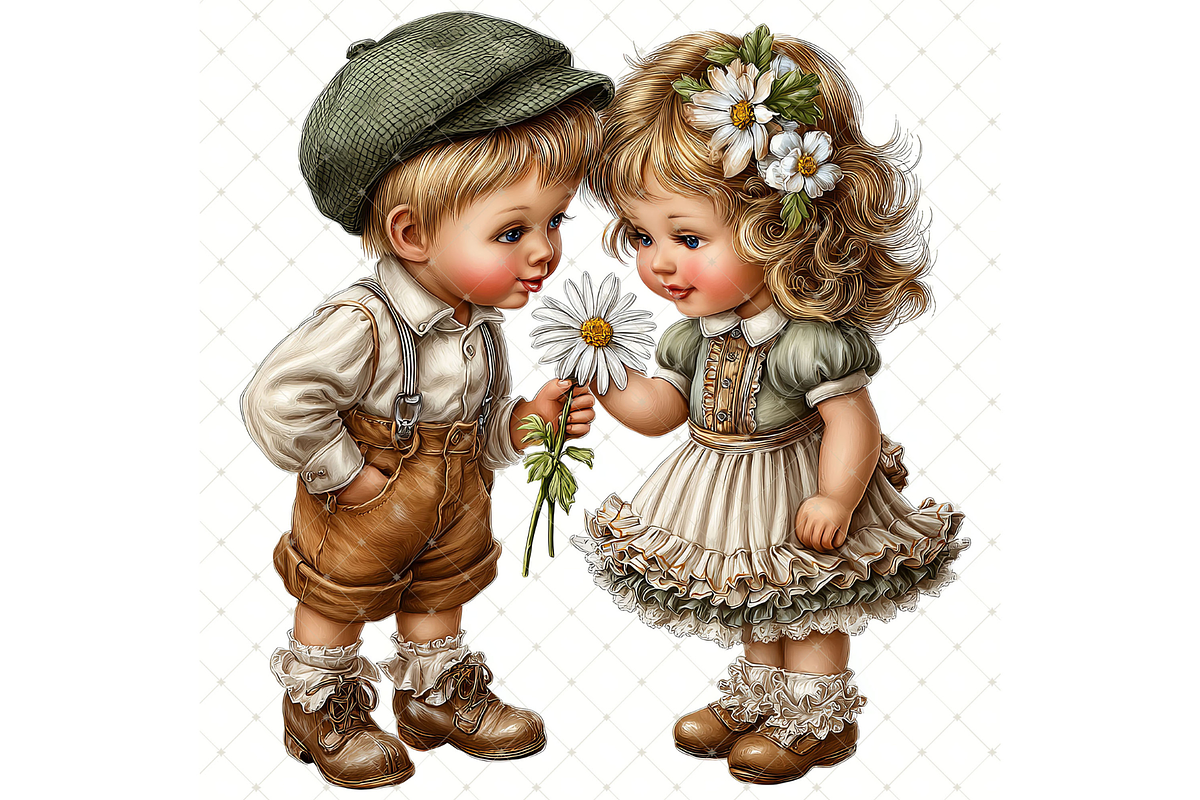 Romantic Daisy Couple Clipart JPG, a Person Illustration by Memories By Lea (Photo 13 of 19)