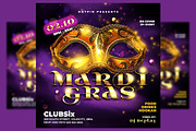 Mardi Gras Party Flyer Template, a Flyer Template by Hotpin (Thumbnail 1 of 2)