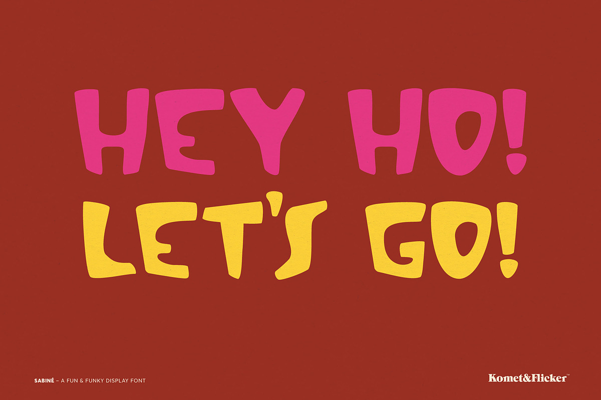 Sabiné - A Fun & Funky Display Font, a Sans Serif Font by Komet & Flicker (Photo 11 of 12)