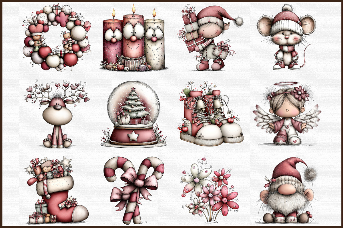 Whimsical Christmas Clipart, an Illustration by Sublimation Artist (Photo 3 of 6)