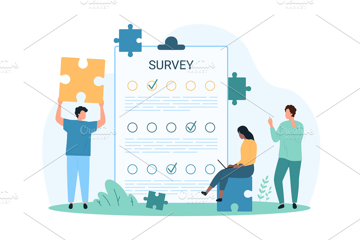 Survey form filling exam sociology, a Person Illustration by Flashvector