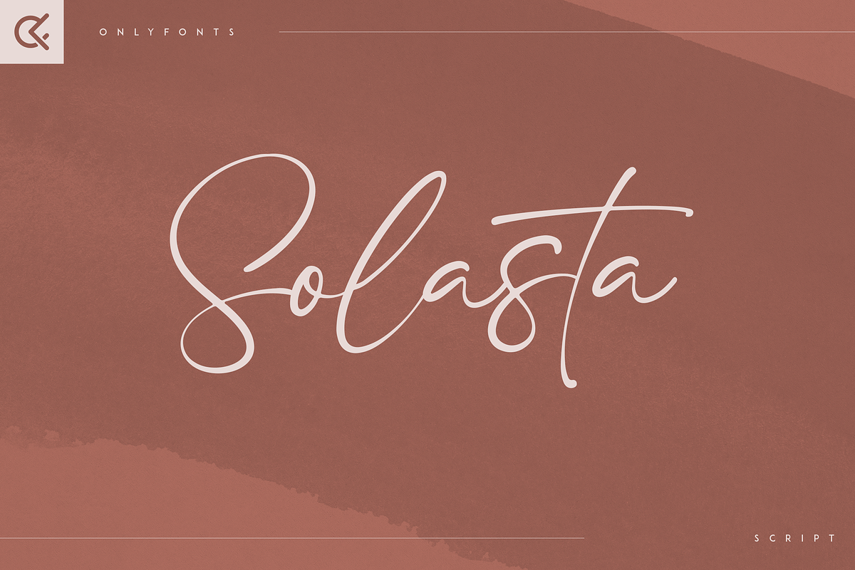 Solasta - organic script font, a Script Font by Only Fonts (Photo 1 of 10)