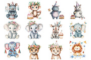 Watercolor Cute Boho Baby Safari, an Illustration by Design Market (Thumbnail 3 of 3)