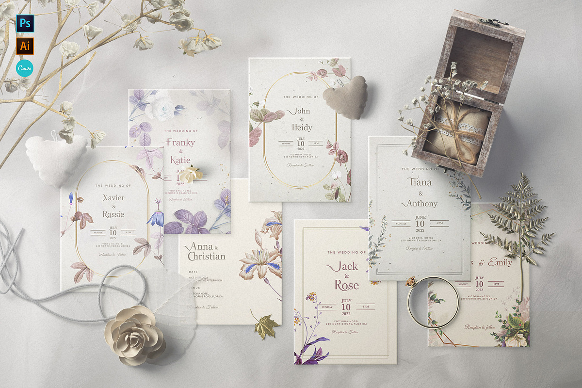 48 Vintage Wedding Cards Collection, an Invitation Template by EvitePapery (Photo 8 of 10)