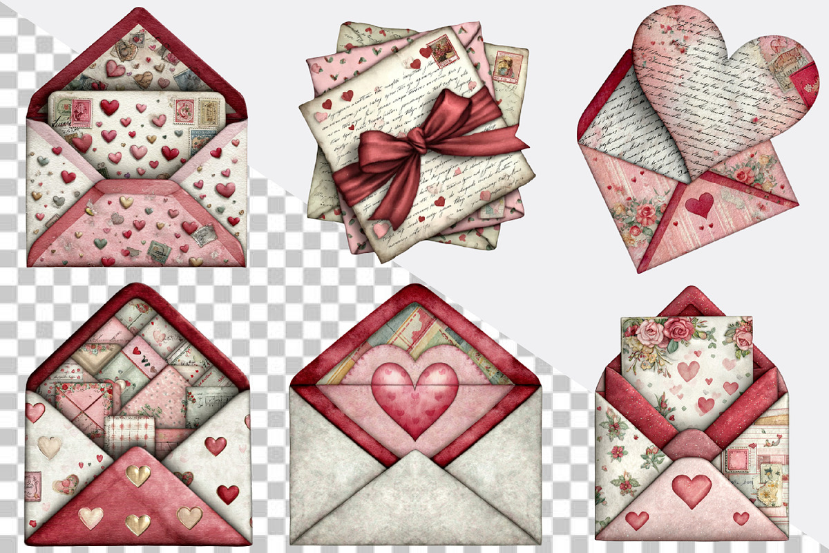 Romantic Valentine Letters Clipart B, an Illustration by SVGArt (Photo 8 of 8)