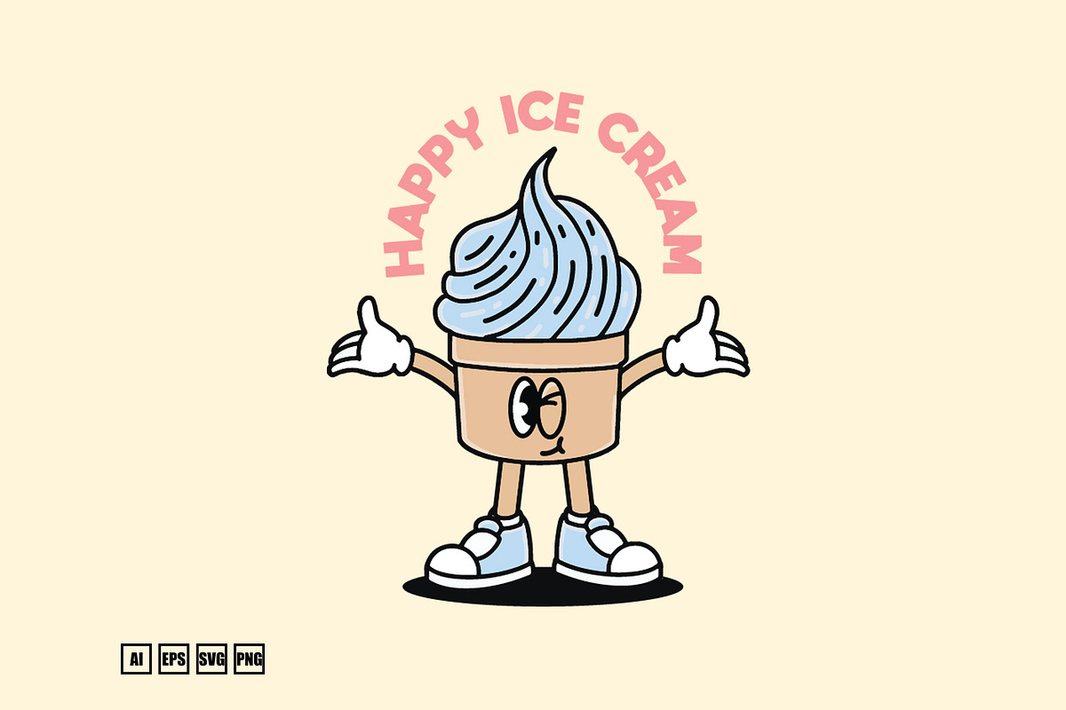 Happy Ice Cream Mascot, an Illustration by kalehstudio (Photo 1 of 5)