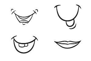 Cartoon Mouths Set 1 Procreate Brush